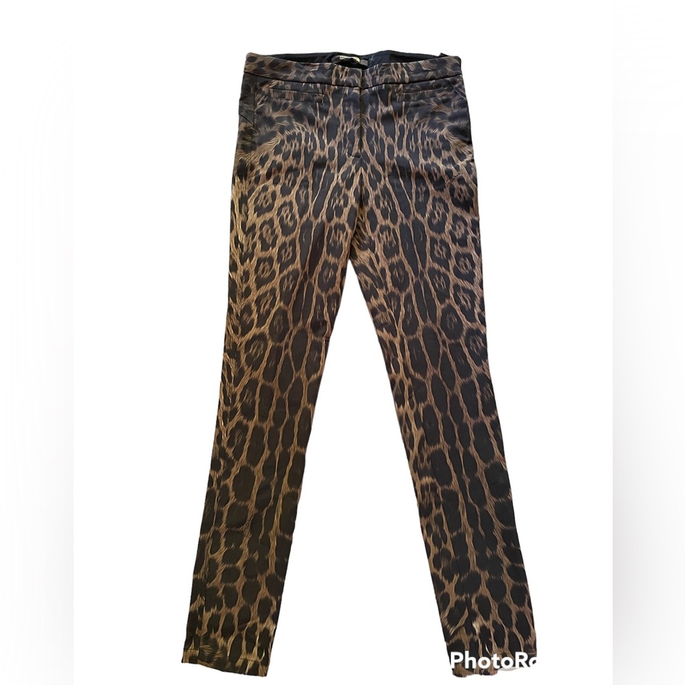 Authentic Roberto Cavalli Leopard Print Slim Leg Trouser Pants